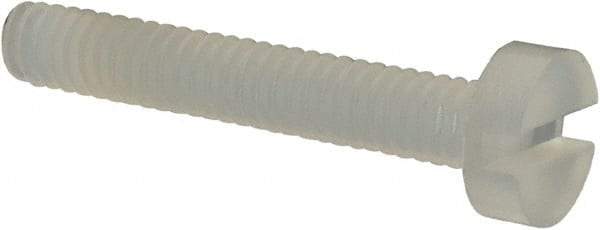 Made in USA - M2.5x0.45 Metric Coarse, 16mm Length Under Head Slotted Drive Machine Screw - Cheese Head, Grade 6/6 Nylon, Uncoated, Without Washer - Eagle Tool & Supply
