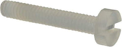 Made in USA - M2.5x0.45 Metric Coarse, 16mm Length Under Head Slotted Drive Machine Screw - Cheese Head, Grade 6/6 Nylon, Uncoated, Without Washer - Eagle Tool & Supply