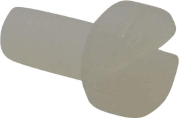Made in USA - M3x0.50 Metric Coarse, 6mm Length Under Head Slotted Drive Machine Screw - Cheese Head, Grade 6/6 Nylon, Uncoated, Without Washer - Eagle Tool & Supply