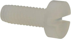 Made in USA - M3x0.50 Metric Coarse, 8mm Length Under Head Slotted Drive Machine Screw - Cheese Head, Grade 6/6 Nylon, Uncoated, Without Washer - Eagle Tool & Supply
