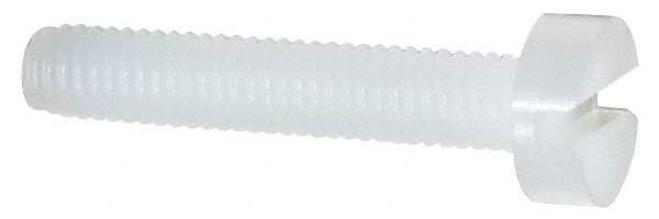 Made in USA - M3x0.50 Metric Coarse, 16mm Length Under Head Slotted Drive Machine Screw - Cheese Head, Grade 6/6 Nylon, Uncoated, Without Washer - Eagle Tool & Supply