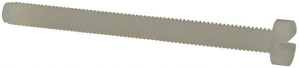 Made in USA - M3x0.50 Metric Coarse, 35mm Length Under Head Slotted Drive Machine Screw - Cheese Head, Grade 6/6 Nylon, Uncoated, Without Washer - Eagle Tool & Supply