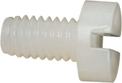 Made in USA - M3.5x0.60 Metric Coarse, 6mm Length Under Head Slotted Drive Machine Screw - Cheese Head, Grade 6/6 Nylon, Uncoated, Without Washer - Eagle Tool & Supply