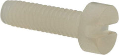 Made in USA - M3.5x0.60 Metric Coarse, 12mm Length Under Head Slotted Drive Machine Screw - Cheese Head, Grade 6/6 Nylon, Uncoated, Without Washer - Eagle Tool & Supply