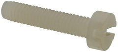 Made in USA - M3.5x0.60 Metric Coarse, 16mm Length Under Head Slotted Drive Machine Screw - Cheese Head, Grade 6/6 Nylon, Uncoated, Without Washer - Eagle Tool & Supply