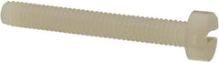 Made in USA - M3.5x0.60 Metric Coarse, 25mm Length Under Head Slotted Drive Machine Screw - Cheese Head, Grade 6/6 Nylon, Uncoated, Without Washer - Eagle Tool & Supply