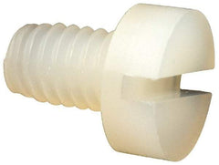 Made in USA - M4x0.70 Metric Coarse, 6mm Length Under Head Slotted Drive Machine Screw - Cheese Head, Grade 6/6 Nylon, Uncoated, Without Washer - Eagle Tool & Supply