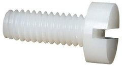 Made in USA - M4x0.70 Metric Coarse, 10mm Length Under Head Slotted Drive Machine Screw - Cheese Head, Grade 6/6 Nylon, Uncoated, Without Washer - Eagle Tool & Supply