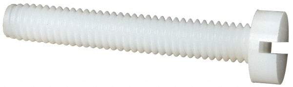 Made in USA - M4x0.70 Metric Coarse, 25mm Length Under Head Slotted Drive Machine Screw - Cheese Head, Grade 6/6 Nylon, Uncoated, Without Washer - Eagle Tool & Supply