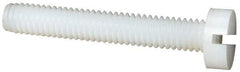 Made in USA - M4x0.70 Metric Coarse, 25mm Length Under Head Slotted Drive Machine Screw - Cheese Head, Grade 6/6 Nylon, Uncoated, Without Washer - Eagle Tool & Supply