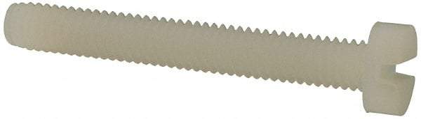 Made in USA - M4x0.70 Metric Coarse, 30mm Length Under Head Slotted Drive Machine Screw - Cheese Head, Grade 6/6 Nylon, Uncoated, Without Washer - Eagle Tool & Supply