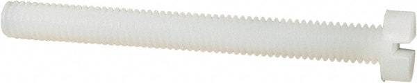Made in USA - M4x0.70 Metric Coarse, 40mm Length Under Head Slotted Drive Machine Screw - Cheese Head, Grade 6/6 Nylon, Uncoated, Without Washer - Eagle Tool & Supply