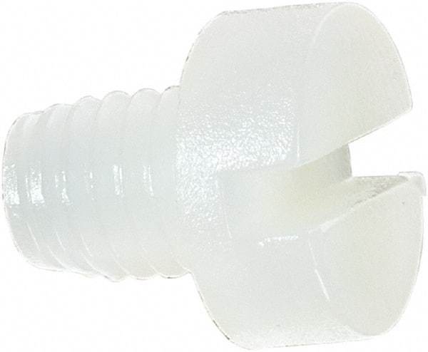 Made in USA - M5x0.80 Metric Coarse, 6mm Length Under Head Slotted Drive Machine Screw - Cheese Head, Grade 6/6 Nylon, Uncoated, Without Washer - Eagle Tool & Supply
