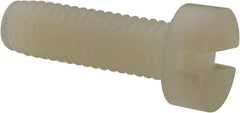 Made in USA - M5x0.80 Metric Coarse, 16mm Length Under Head Slotted Drive Machine Screw - Cheese Head, Grade 6/6 Nylon, Uncoated, Without Washer - Eagle Tool & Supply