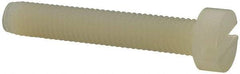 Made in USA - M5x0.80 Metric Coarse, 30mm Length Under Head Slotted Drive Machine Screw - Cheese Head, Grade 6/6 Nylon, Uncoated, Without Washer - Eagle Tool & Supply