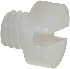 Made in USA - M6x1.00 Metric Coarse, 5mm Length Under Head Slotted Drive Machine Screw - Cheese Head, Grade 6/6 Nylon, Uncoated, Without Washer - Eagle Tool & Supply