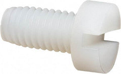 Made in USA - M6x1.00 Metric Coarse, 12mm Length Under Head Slotted Drive Machine Screw - Cheese Head, Grade 6/6 Nylon, Uncoated, Without Washer - Eagle Tool & Supply