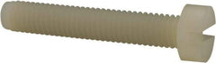 Made in USA - M6x1.00 Metric Coarse, 35mm Length Under Head Slotted Drive Machine Screw - Cheese Head, Grade 6/6 Nylon, Uncoated, Without Washer - Eagle Tool & Supply