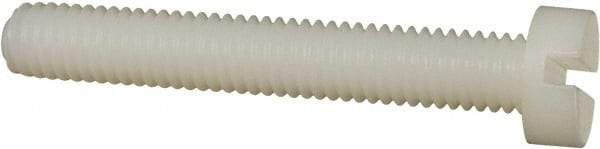 Made in USA - M6x1.00 Metric Coarse, 40mm Length Under Head Slotted Drive Machine Screw - Cheese Head, Grade 6/6 Nylon, Uncoated, Without Washer - Eagle Tool & Supply