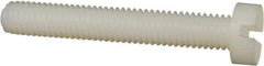Made in USA - M6x1.00 Metric Coarse, 40mm Length Under Head Slotted Drive Machine Screw - Cheese Head, Grade 6/6 Nylon, Uncoated, Without Washer - Eagle Tool & Supply
