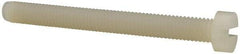 Made in USA - M6x1.00 Metric Coarse, 60mm Length Under Head Slotted Drive Machine Screw - Cheese Head, Grade 6/6 Nylon, Uncoated, Without Washer - Eagle Tool & Supply