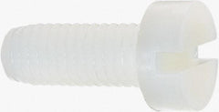 Made in USA - M8x1.25 Metric Coarse, 20mm Length Under Head Slotted Drive Machine Screw - Cheese Head, Grade 6/6 Nylon, Uncoated, Without Washer - Eagle Tool & Supply