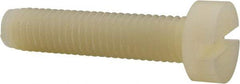 Made in USA - M8x1.25 Metric Coarse, 35mm Length Under Head Slotted Drive Machine Screw - Cheese Head, Grade 6/6 Nylon, Uncoated, Without Washer - Eagle Tool & Supply