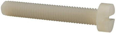 Made in USA - M8x1.25 Metric Coarse, 50mm Length Under Head Slotted Drive Machine Screw - Cheese Head, Grade 6/6 Nylon, Uncoated, Without Washer - Eagle Tool & Supply
