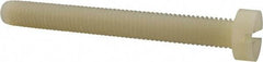 Made in USA - M8x1.25 Metric Coarse, 70mm Length Under Head Slotted Drive Machine Screw - Cheese Head, Grade 6/6 Nylon, Uncoated, Without Washer - Eagle Tool & Supply