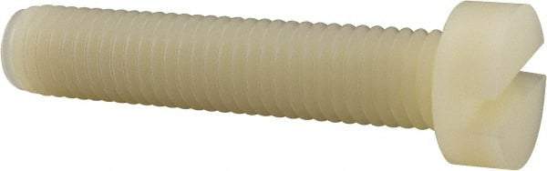 Made in USA - M10x1.50 Metric Coarse, 50mm Length Under Head Slotted Drive Machine Screw - Cheese Head, Grade 6/6 Nylon, Uncoated, Without Washer - Eagle Tool & Supply