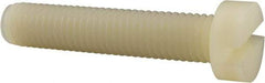 Made in USA - M10x1.50 Metric Coarse, 50mm Length Under Head Slotted Drive Machine Screw - Cheese Head, Grade 6/6 Nylon, Uncoated, Without Washer - Eagle Tool & Supply