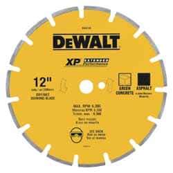 DeWALT - 12" Diam, 1" Arbor Hole Diam, Wet & Dry Cut Saw Blade - Diamond-Tipped, Standard Round Arbor - Eagle Tool & Supply