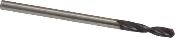 Guhring - 0.0906" 130° Parabolic Flute Powdered Metal Screw Machine Drill Bit - FIREX Finish, Right Hand Cut, 0.5118" Flute Length, 1.5748" OAL, Standard Point, Straight Shank - Eagle Tool & Supply
