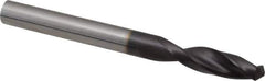 Guhring - 0.252" 130° Parabolic Flute Powdered Metal Screw Machine Drill Bit - FIREX Finish, Right Hand Cut, 1.2205" Flute Length, 2.7559" OAL, Standard Point, Straight Shank - Eagle Tool & Supply