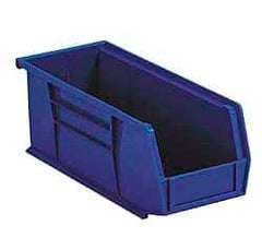 Akro-Mils - 20 Lb. Load Capacity, 10-7/8" Deep, Blue Polymer Hopper Stacking Bin - 4" High x 4-1/8" Wide x 10-7/8" Long - Eagle Tool & Supply