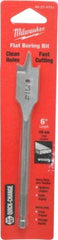 Milwaukee Tool - 3/4", 1/4" Straight Shank, Bright Finish, Carbon Steel, Spade Blade Drill Bit - 2 Spurs, 6-3/8" Overall Length, Wire Fishing Hole - Eagle Tool & Supply