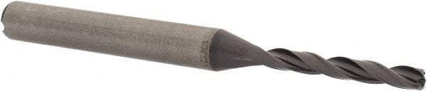 Kennametal - 3mm 140° Solid Carbide Jobber Drill - TiAlN Finish, Right Hand Cut, Spiral Flute, Straight Shank, 66mm OAL, Standard Point - Eagle Tool & Supply