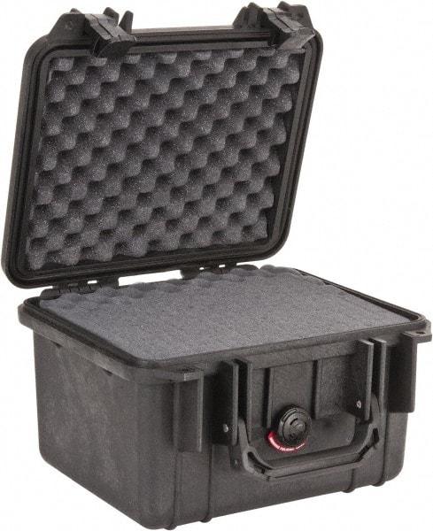 Pelican Products, Inc. - 9-11/16" Wide x 9-11/16" Deep x 6-7/8" High, Clamshell Hard Case - Black, Polypropylene - Eagle Tool & Supply
