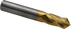 Value Collection - 3/8" Diam, 7/8" LOC, 4 Flute, 90° Point Angle, Solid Carbide Drill Mill - TiN Finish, 2-1/2" OAL, 3/8" Shank Diam - Eagle Tool & Supply