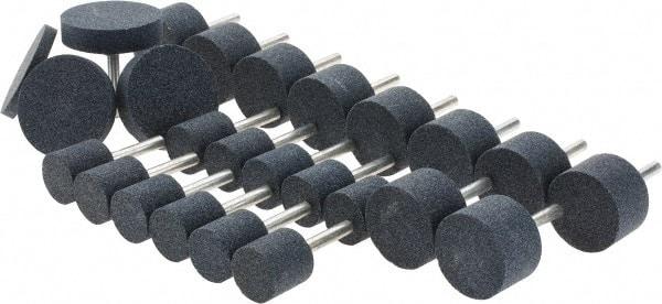 Grier Abrasives - 25 Piece Aluminum Oxide Vitrified Mounted Stone Abrasive Point Set - Includes 11 Shape W220 & 10 Shape W237 - Eagle Tool & Supply