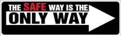 NMC - The Safe Way Is the Only Way, 120 Inch Long x 36 Inch High, Safety Banner with Graphic - Graphic Shows Leaf, Polyethylene, English, Printed on 1 Side - Eagle Tool & Supply