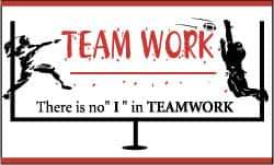 NMC - Team Work - There Is No "I" in Teamwork, 60 Inch Long x 36 Inch High, Safety Banner - Polyethylene, English, Printed on 1 Side - Eagle Tool & Supply