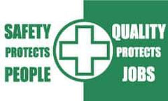 NMC - Safety Protects People - Quality Protects Jobs, 60 Inch Long x 36 Inch High, Safety Banner - Polyethylene, English, Printed on 1 Side - Eagle Tool & Supply