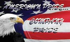NMC - American Pride - Company Pride, 60 Inch Long x 36 Inch High, Safety Banner - Polyethylene, English, Printed on 1 Side - Eagle Tool & Supply