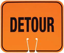 NMC - "Detour", 10-1/2" Long x 12-3/4" Wide, Rigid Plastic Safety Sign - Rectangle, Use for Accident Prevention - Eagle Tool & Supply