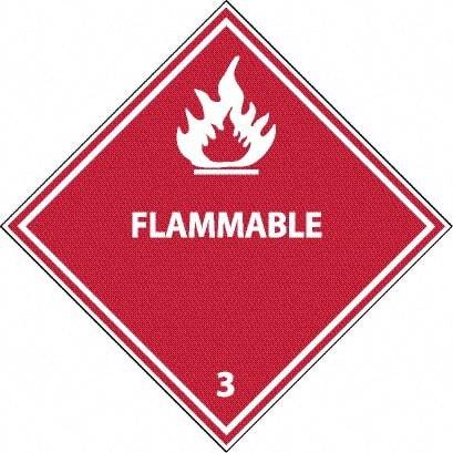 NMC - Flammable DOT Shipping Label - 4" High x 4" Wide - Eagle Tool & Supply