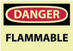 NMC - Danger - Flammable, Pressure Sensitive Vinyl Fire Sign - 5" Wide x 3" High - Eagle Tool & Supply