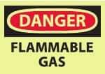 NMC - "Danger - Flammable Gas", 10" Long x 14" Wide, Pressure-Sensitive Vinyl Safety Sign - Rectangle, 0.004" Thick, Use for Hazardous Materials - Eagle Tool & Supply