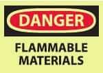 NMC - "Danger - Flammable Materials", 10" Long x 14" Wide, Pressure-Sensitive Vinyl Safety Sign - Rectangle, 0.004" Thick, Use for Hazardous Materials - Eagle Tool & Supply