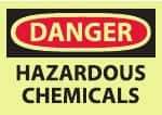 NMC - "Danger - Hazardous Chemicals", 10" Long x 14" Wide, Pressure-Sensitive Vinyl Safety Sign - Rectangle, 0.004" Thick, Use for Hazardous Materials - Eagle Tool & Supply